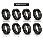 font options for inside engraving on black american shorthair rings