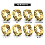 font options for inside engraving on gold american shorthair rings