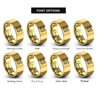 font options for inside engraving on gold american shorthair rings