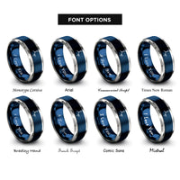 font options for inside engraving on blue & gray amide conh2 rings
