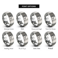 font options for inside engraving on silver amide conh2 rings