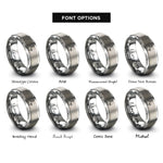 font options for inside engraving on silver amide conh2 rings