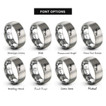 font options for inside engraving on gray amine nh2 rings