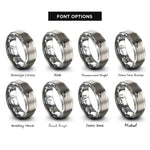 font options for inside engraving on silver amine nh2 rings