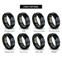 font options for inside engraving on gunmetal & blue amine nh2 rings
