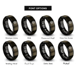 font options for inside engraving on gunmetal & black ammannbeenker octagonal rings
