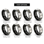font options for inside engraving on black & gray ammo can rings