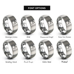 font options for inside engraving on gray ammo can rings