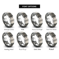 font options for inside engraving on grey ammo can rings