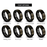 font options for inside engraving on gunmetal & black ammo can rings