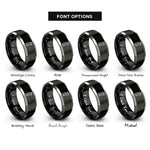 font options for inside engraving on black & gray ammo magazine rings