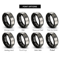 font options for inside engraving on black & gray ammo magazine rings
