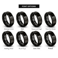 font options for inside engraving on black ammo magazine rings