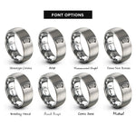 font options for inside engraving on silver ammo magazine rings