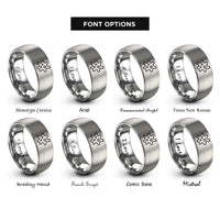 font options for inside engraving on gray amoeba rings
