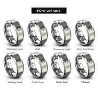 font options for inside engraving on grey amoeba rings