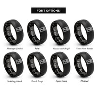 font options for inside engraving on black amp lightning rings