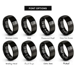 font options for inside engraving on black amp lightning rings