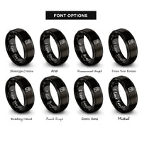font options for inside engraving on black amp lightning rings