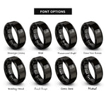 font options for inside engraving on black amp lightning rings