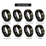 font options for inside engraving on gunmetal & black amp lightning rings