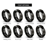 font options for inside engraving on black & gray ams rings