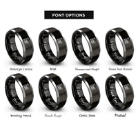 font options for inside engraving on black & gray ams rings