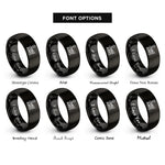 font options for inside engraving on black ams rings