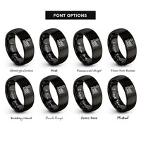 font options for inside engraving on black ams rings