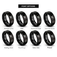 font options for inside engraving on black ams rings