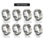 font options for inside engraving on silver ams rings