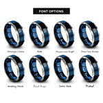 font options for inside engraving on blue & grey amsterdam rings