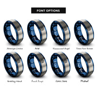 font options for inside engraving on blue & grey amsterdam rings