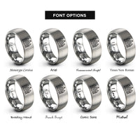 font options for inside engraving on gray amsterdam rings