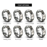 font options for inside engraving on gray amsterdam rings