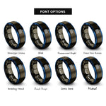 font options for inside engraving on gunmetal & blue amsterdam rings