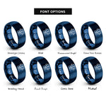 font options for inside engraving on blue analytical balance rings