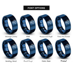 font options for inside engraving on blue analytical balance rings