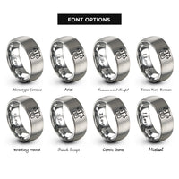 font options for inside engraving on grey analytical balance rings