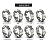 font options for inside engraving on silver analytical balance rings