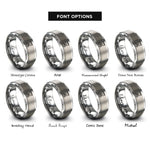 font options for inside engraving on gray analytical balance rings