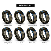 font options for inside engraving on gunmetal & blue analytical balance rings