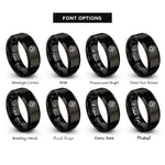 font options for inside engraving on black anarchy symbol rings