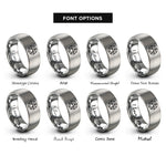 font options for inside engraving on silver anarchy symbol rings
