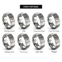 font options for inside engraving on gray anatomical heart rings