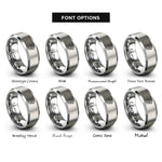 font options for inside engraving on silver anatomical heart rings
