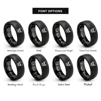 font options for inside engraving on black anatomical skull front rings