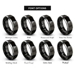 font options for inside engraving on black & gray anchor bend rings