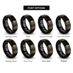 font options for inside engraving on gunmetal & black anchor bend rings
