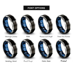 font options for inside engraving on black & blue & grey anchor rings